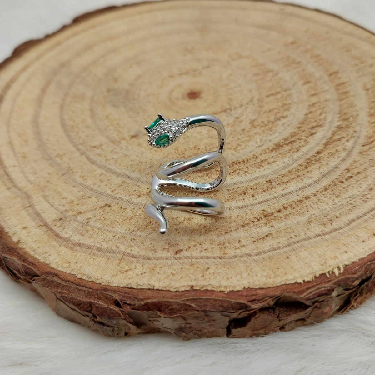 Silver Serpent Ear Cuff - Small