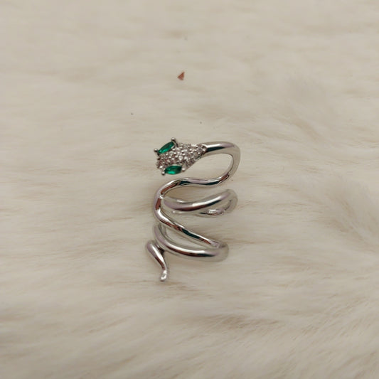 Silver Serpent Ear Cuff - Small