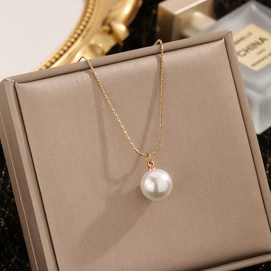 Luminous Grace Pearl Drop Pendant Chain