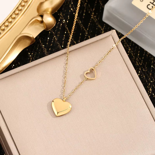 Double Love Duo Heart Pendant Chain