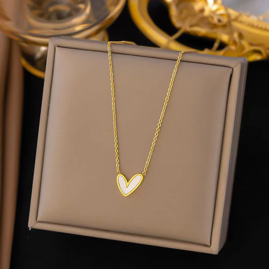 Pure Grace White Heart Pendant Chain