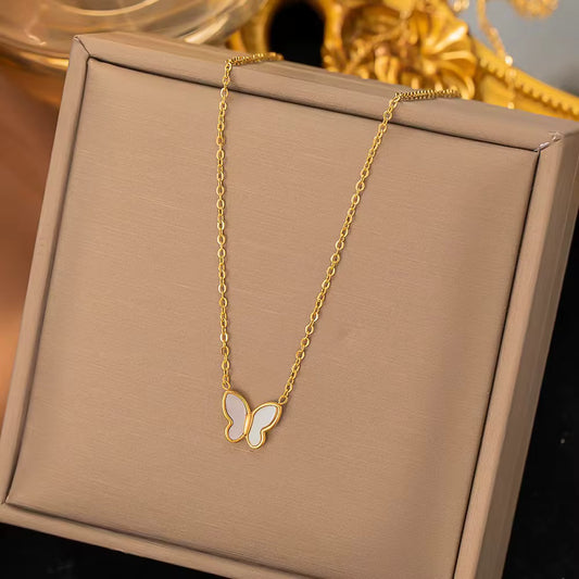 Shell Butterfly Pendant Chain
