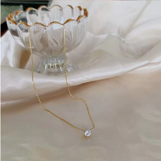 Moonlit Amethyst Drop Pendant Chain