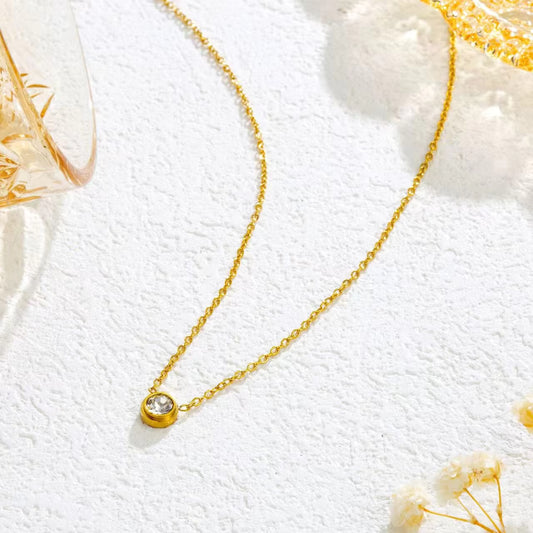 Radiant Solitaire Gemstone Pendant Chain