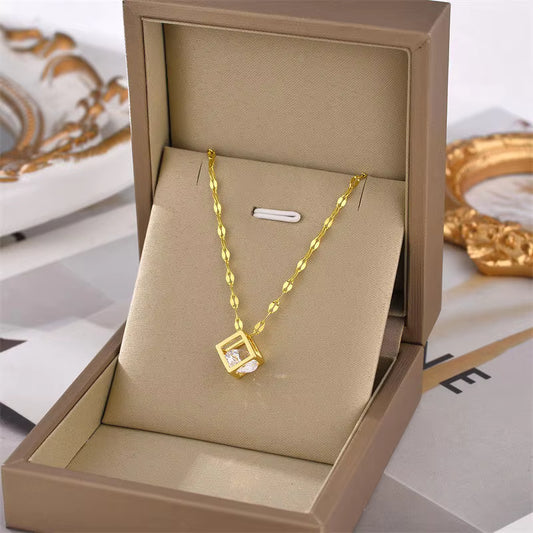 Geometric Cubic Locks Pendant Chain