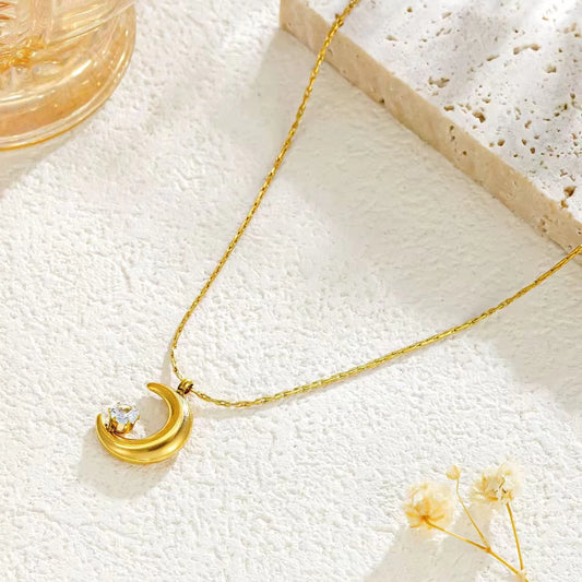 Celestial Glow Moon Pendant Chain