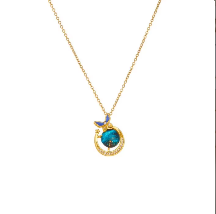 Earth & Butterfly Pendant Chain