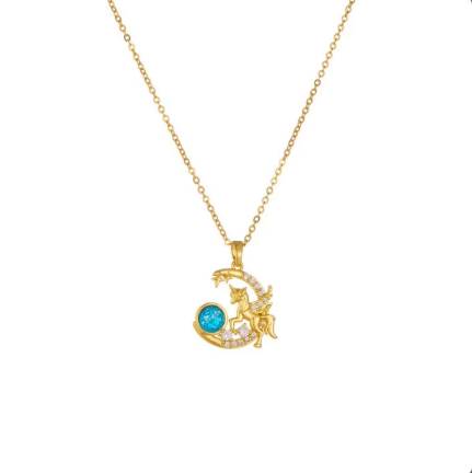 Enchanted Earth & Unicorn Pendant Chain
