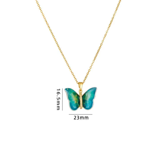 Blue Butterfly Pendant Chain