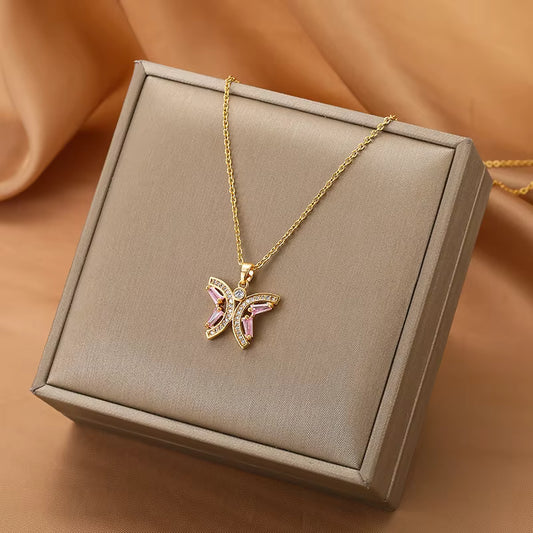 Miniature Butterfly Pendant Chain