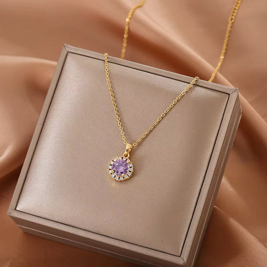 Amethyst Orbit Pendant Chain