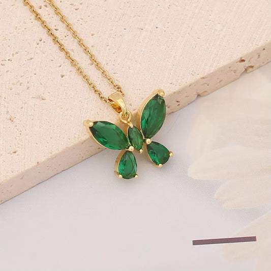 Green Butterfly Pendant Chain