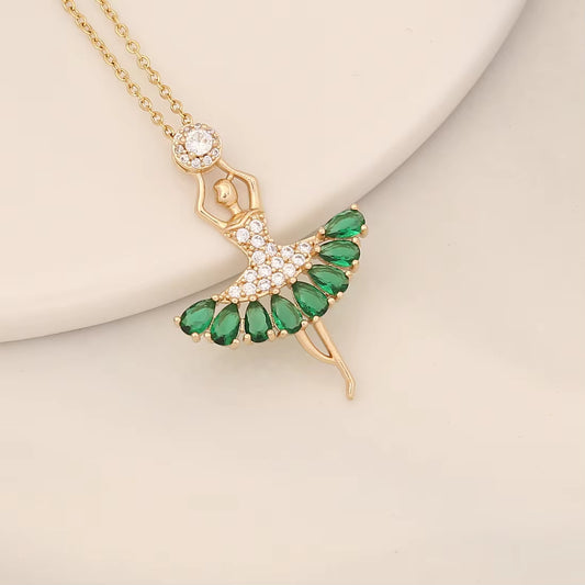 Green Ballerina Pendant Chain