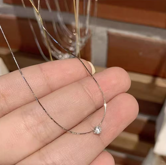 Rose Dainty Diamond Pendant Chain