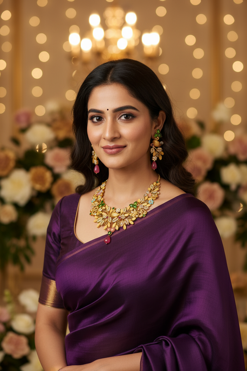 Swan Gold Plated Necklace Set with Earrings
