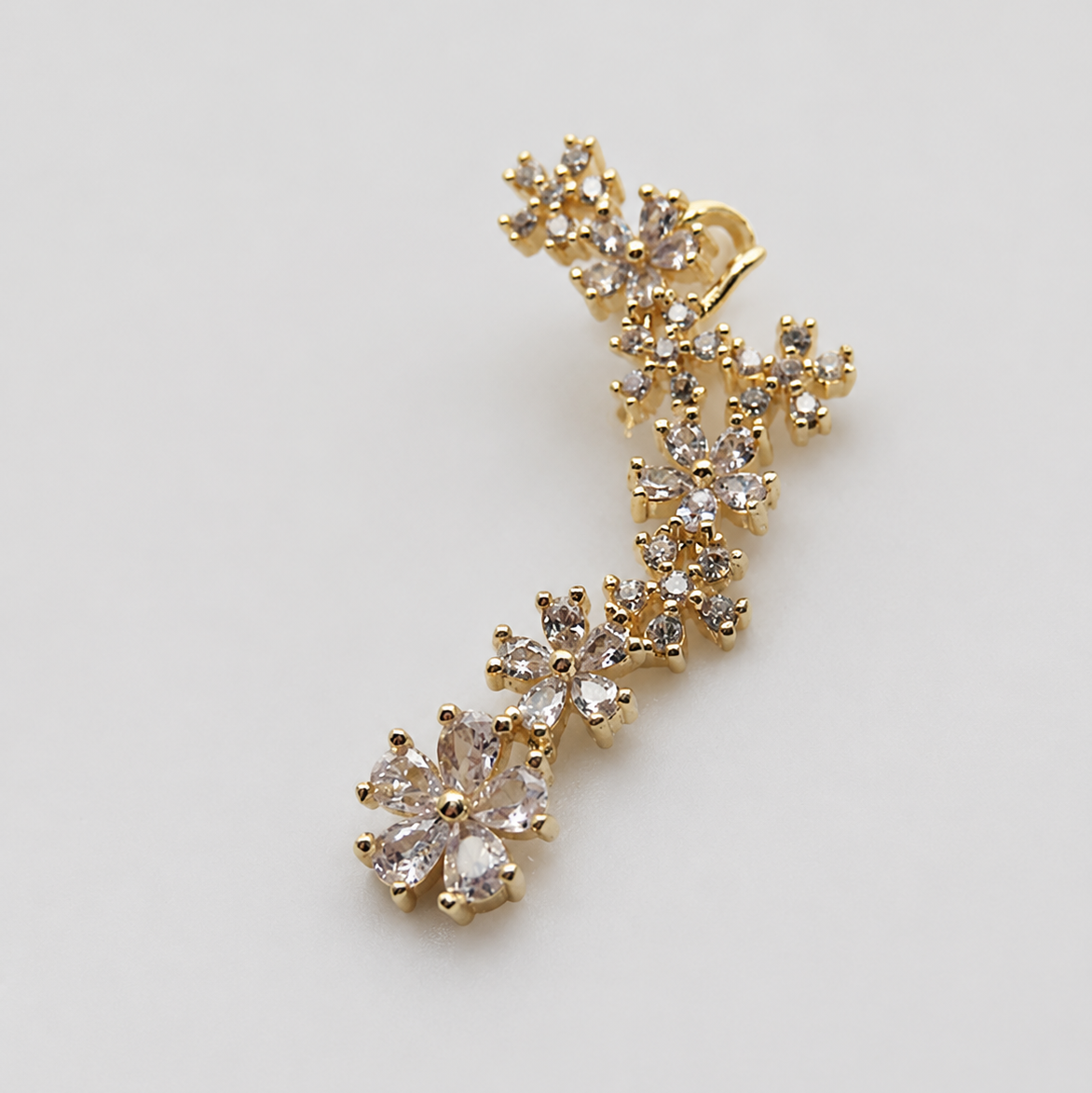 Golden Bloomy Ear Climber - Large