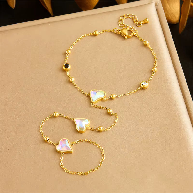 Love Heart Ring Bracelet