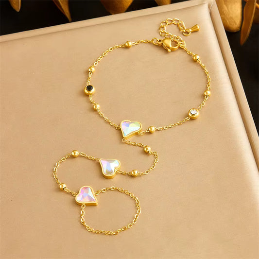 Love Heart Ring Bracelet