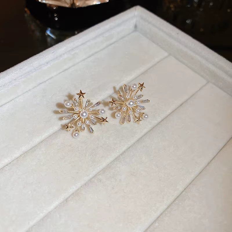 Snowflake Pearl Studs