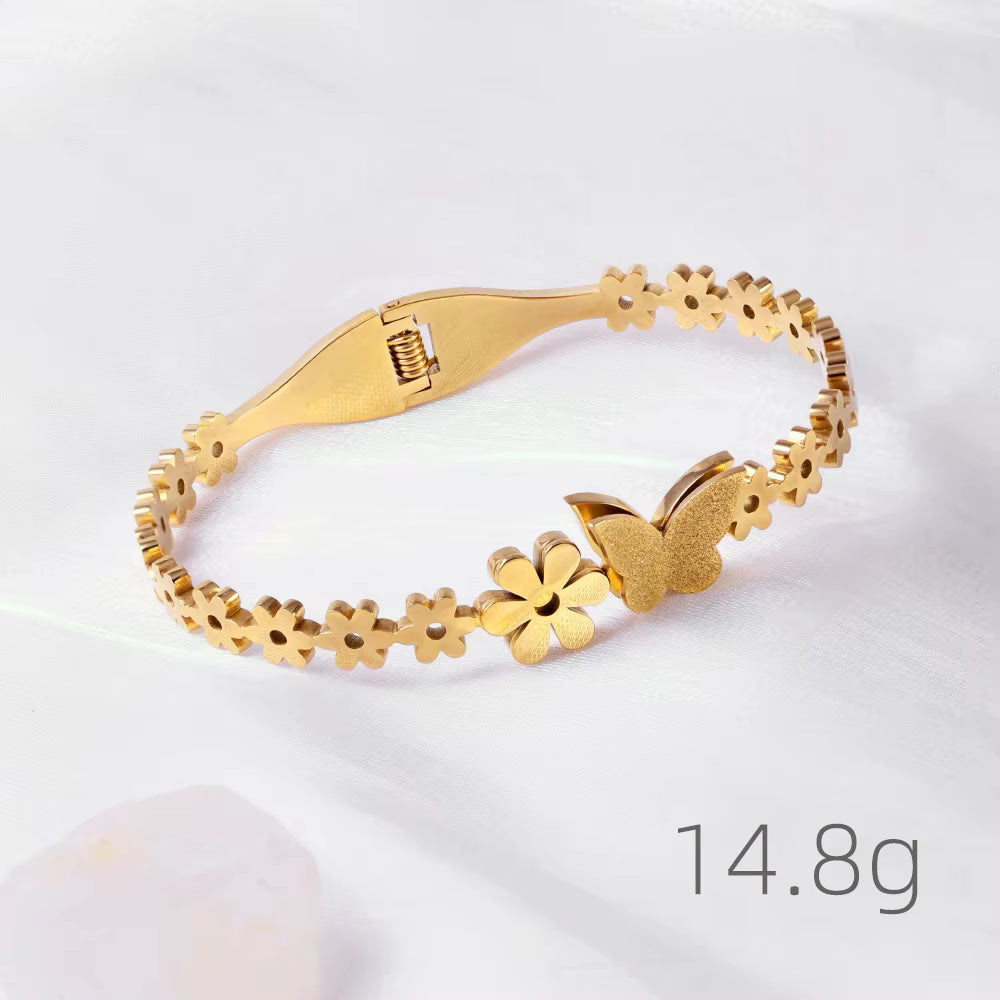 Flower Butterfly Bangles