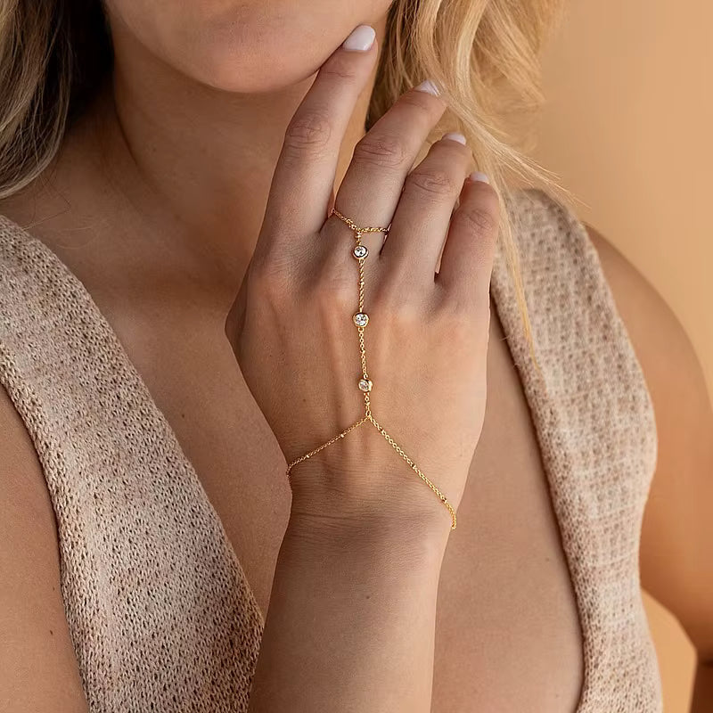 Zircon Beaded Ring Bracelet