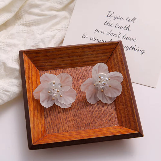 Crystal Flower Hoops