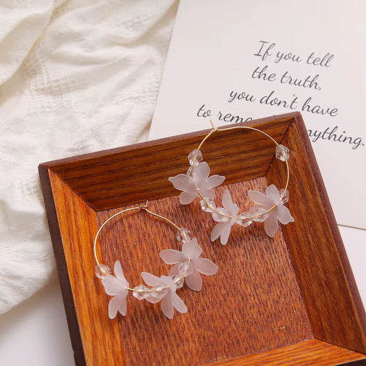 Crystal Bloom Hoops