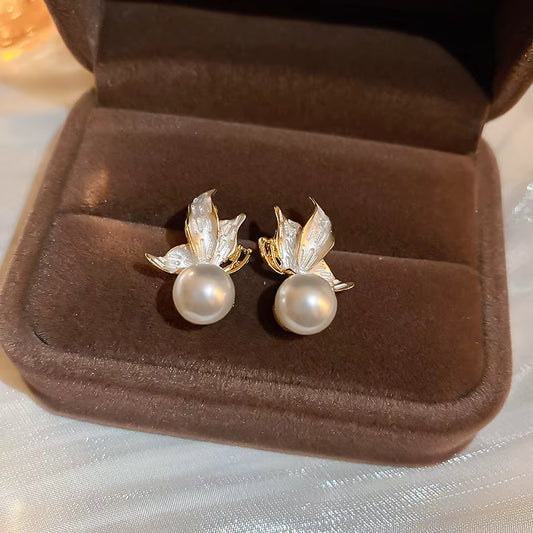 Butterfly Pearl Studs