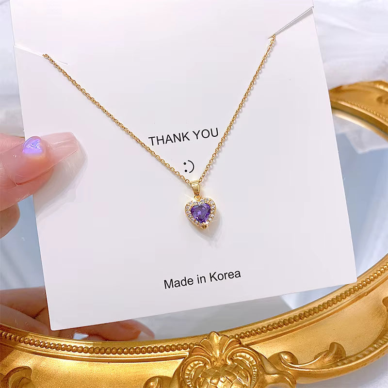 Amethyst Heart Chain