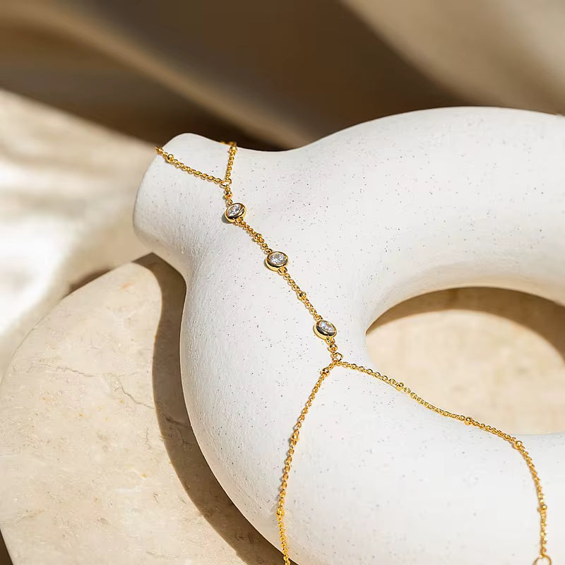Zircon Beaded Ring Bracelet