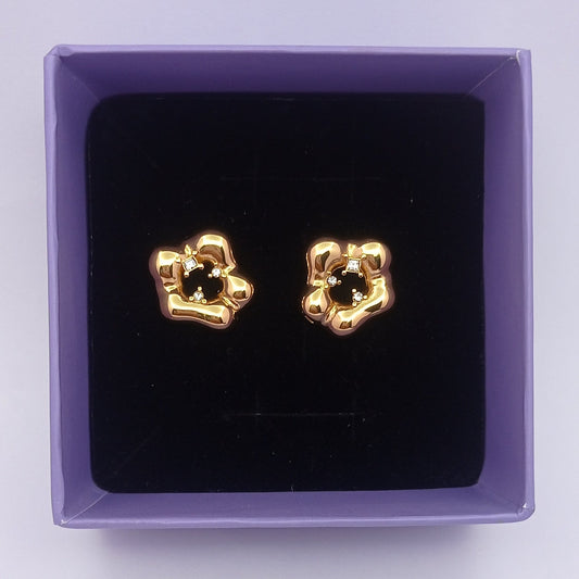 Water Style Five White Stones Earring