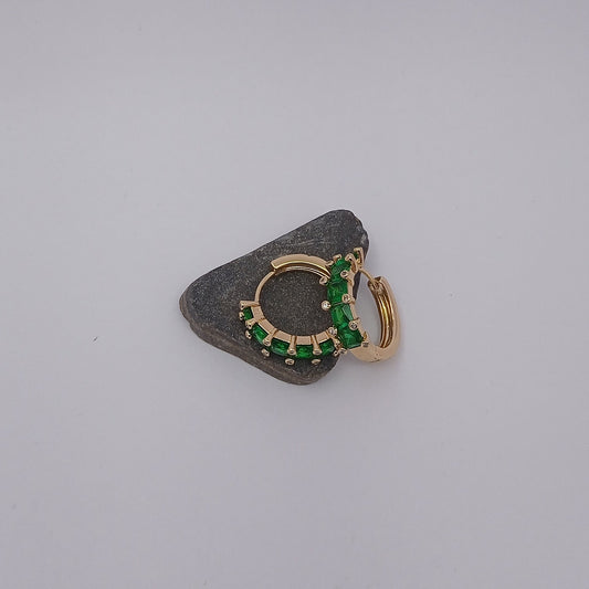 Green Stone Ring Earring