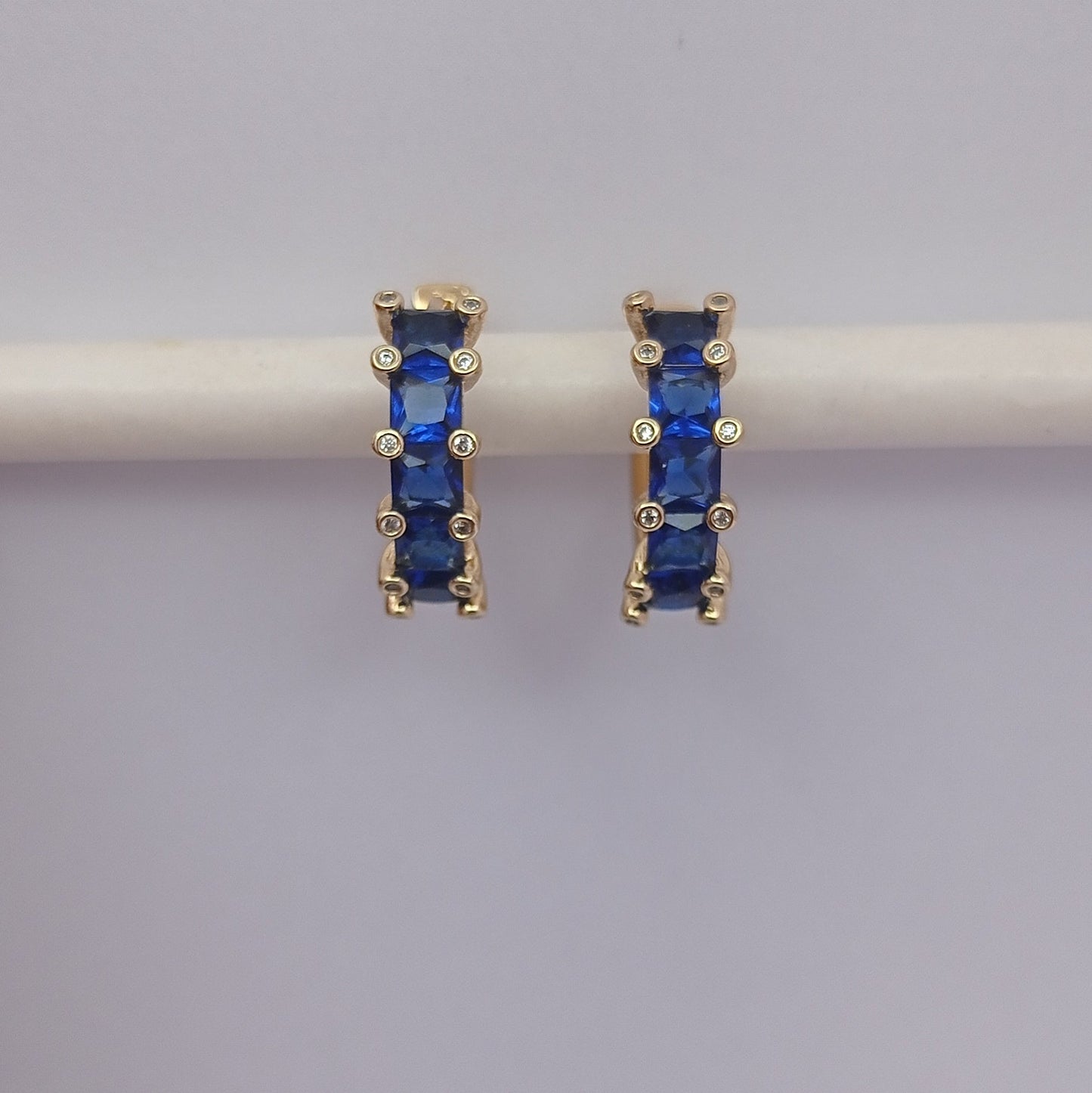 Blue Stone Ring Earring