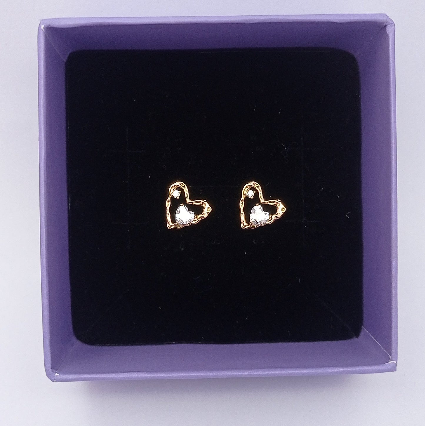 Heart Stone Inside Heart Earring