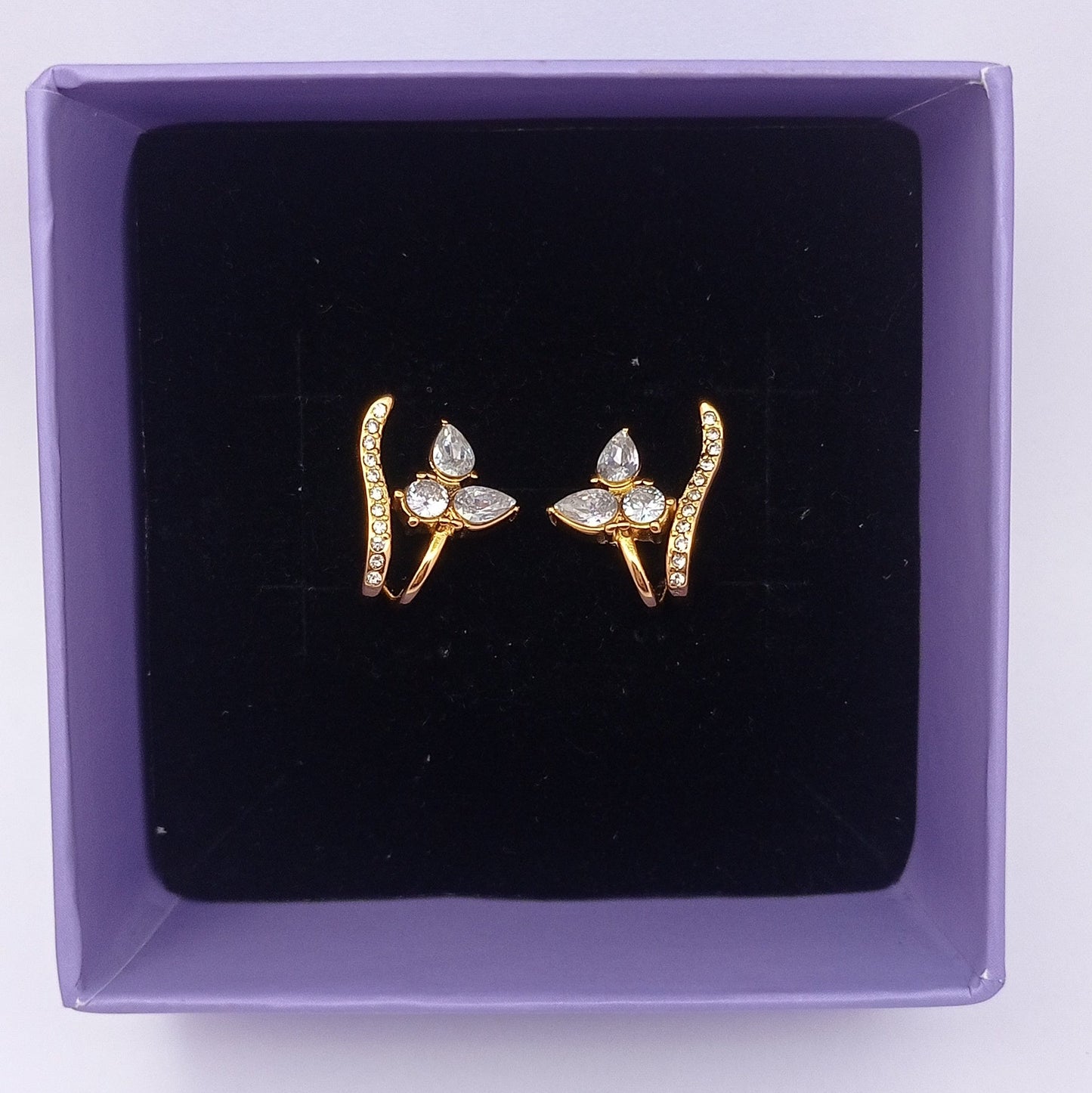 Three Petal Flower Hoop Earring