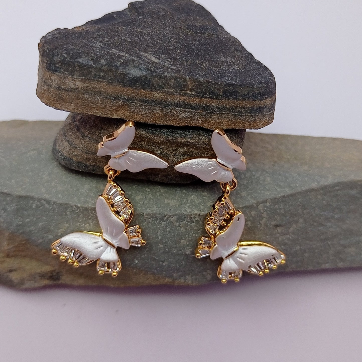 Two Hanging Butterfly Earring