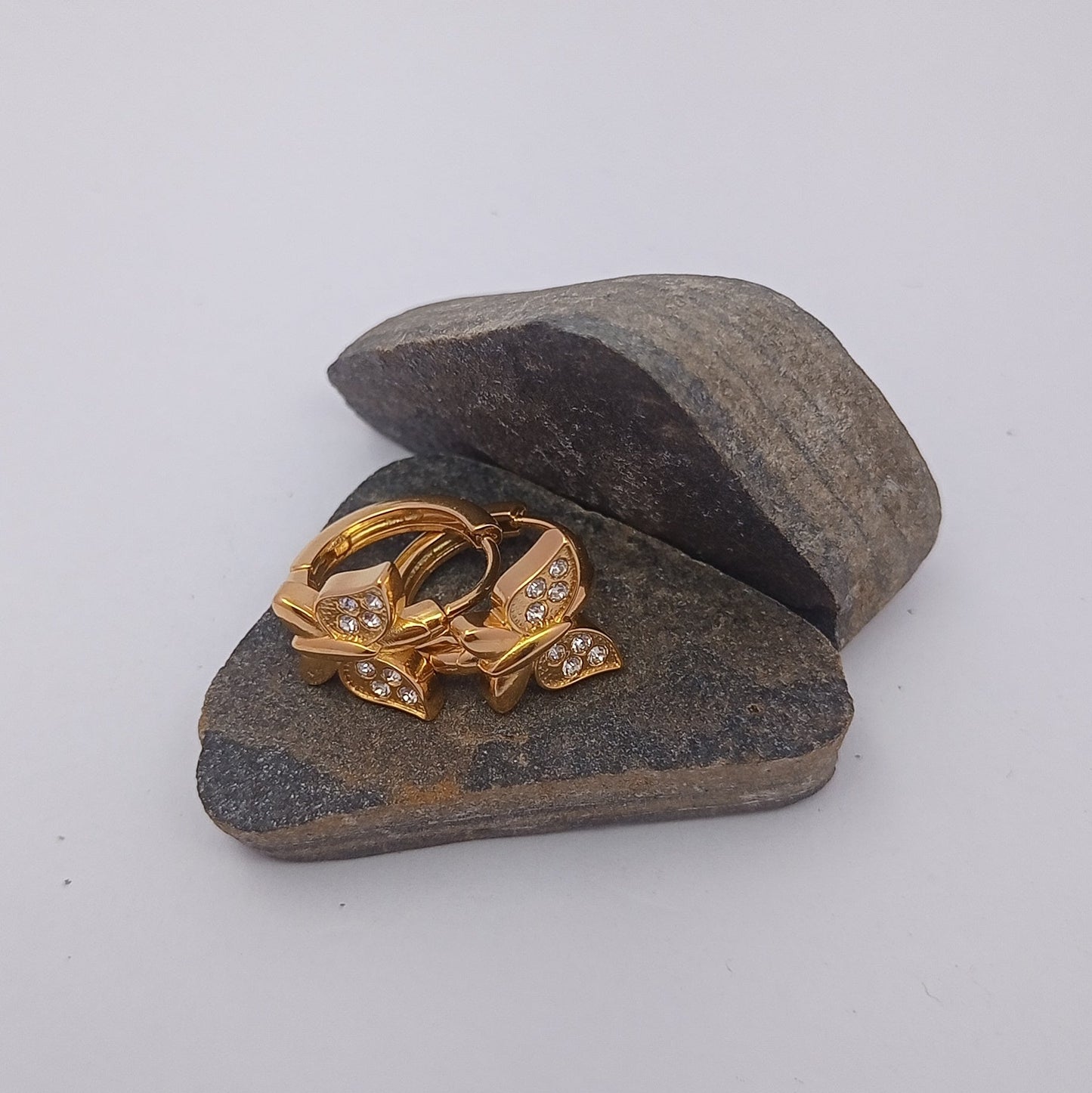 Small Butterfly Hoop Earring