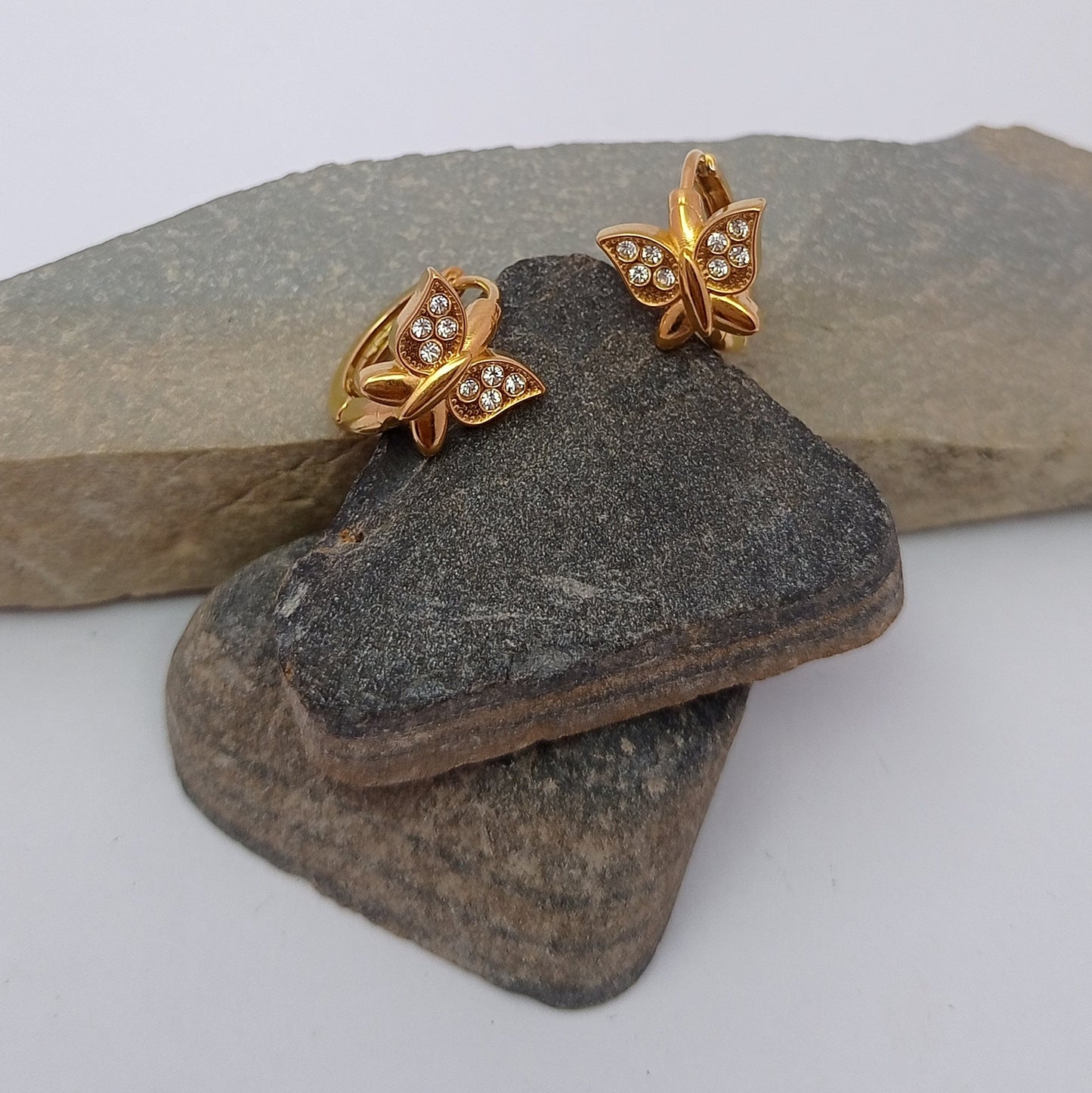 Small Butterfly Hoop Earring