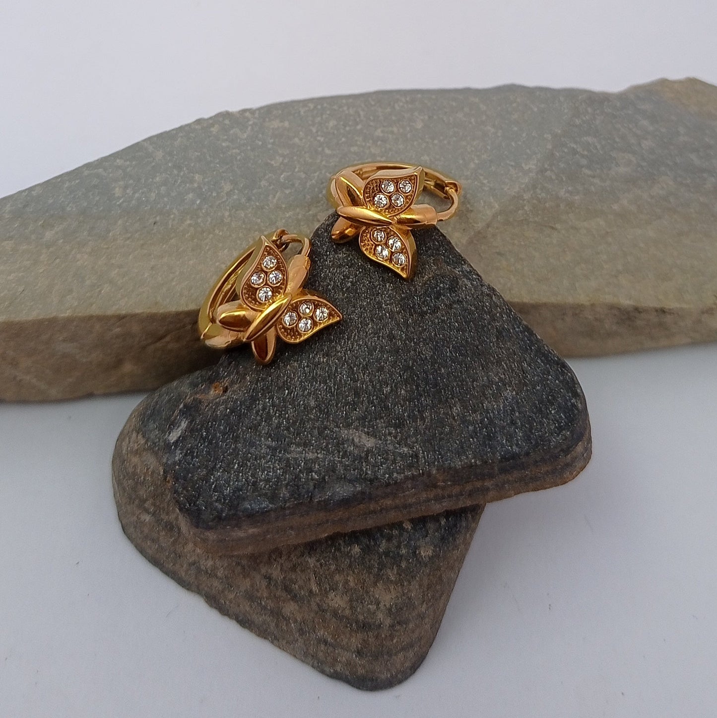 Small Butterfly Hoop Earring