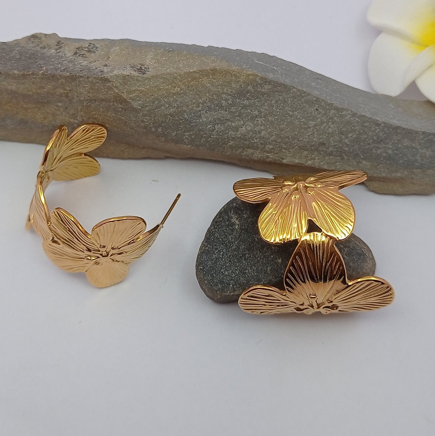 Big Flower Hoop Earring