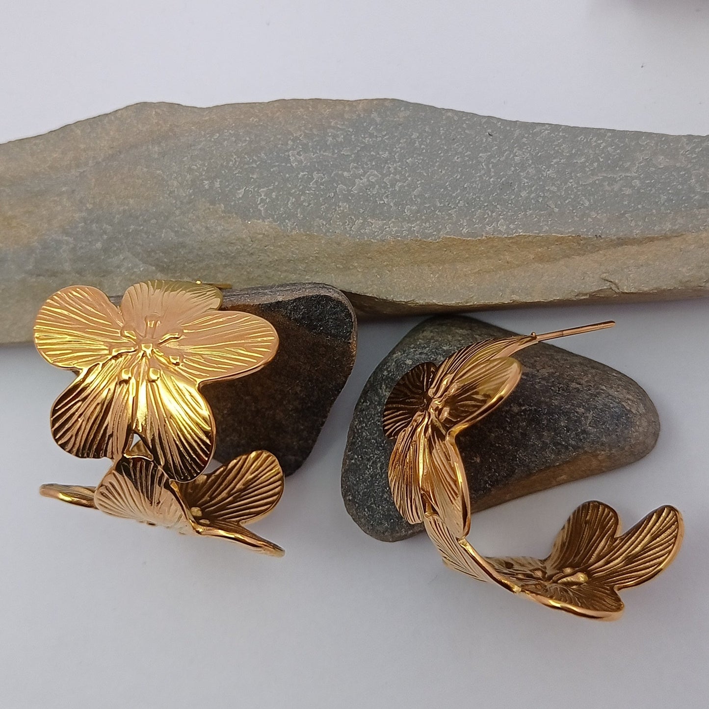 Big Flower Hoop Earring