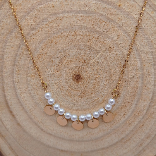 Pearl and Circle Charm Chain