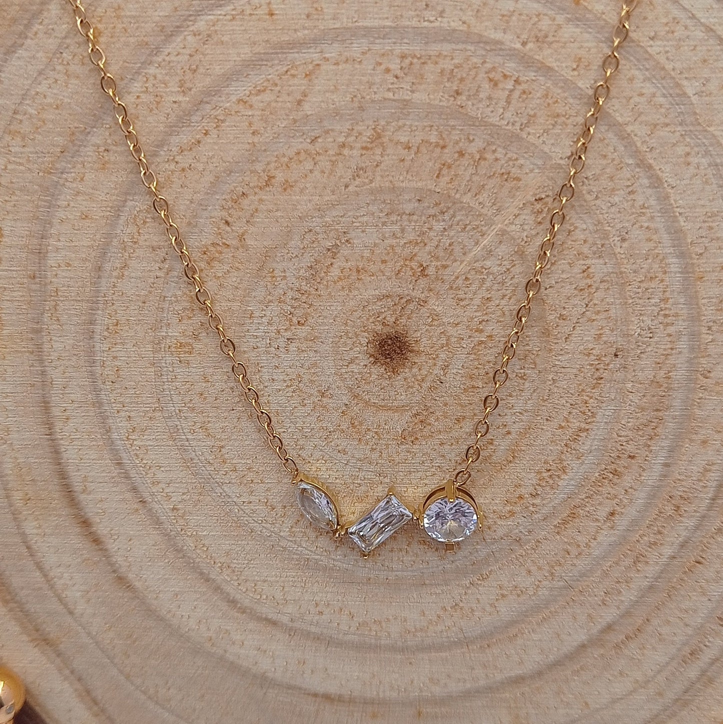 Rectangle and Circle Diamond Drop Chain