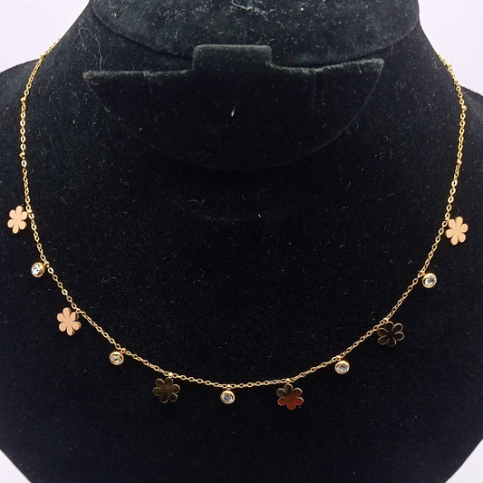 Flower Diamond Charm Chain