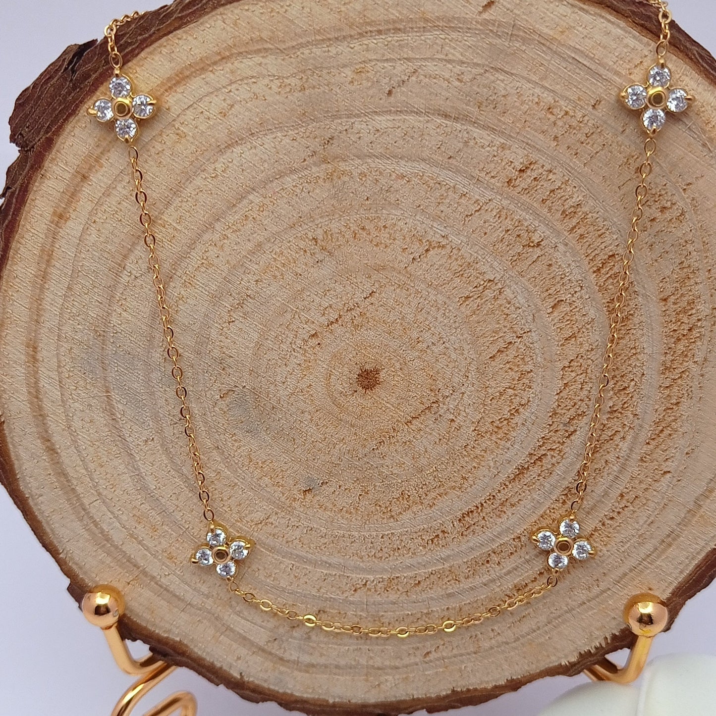 Four Petal Flower Diamond Chain