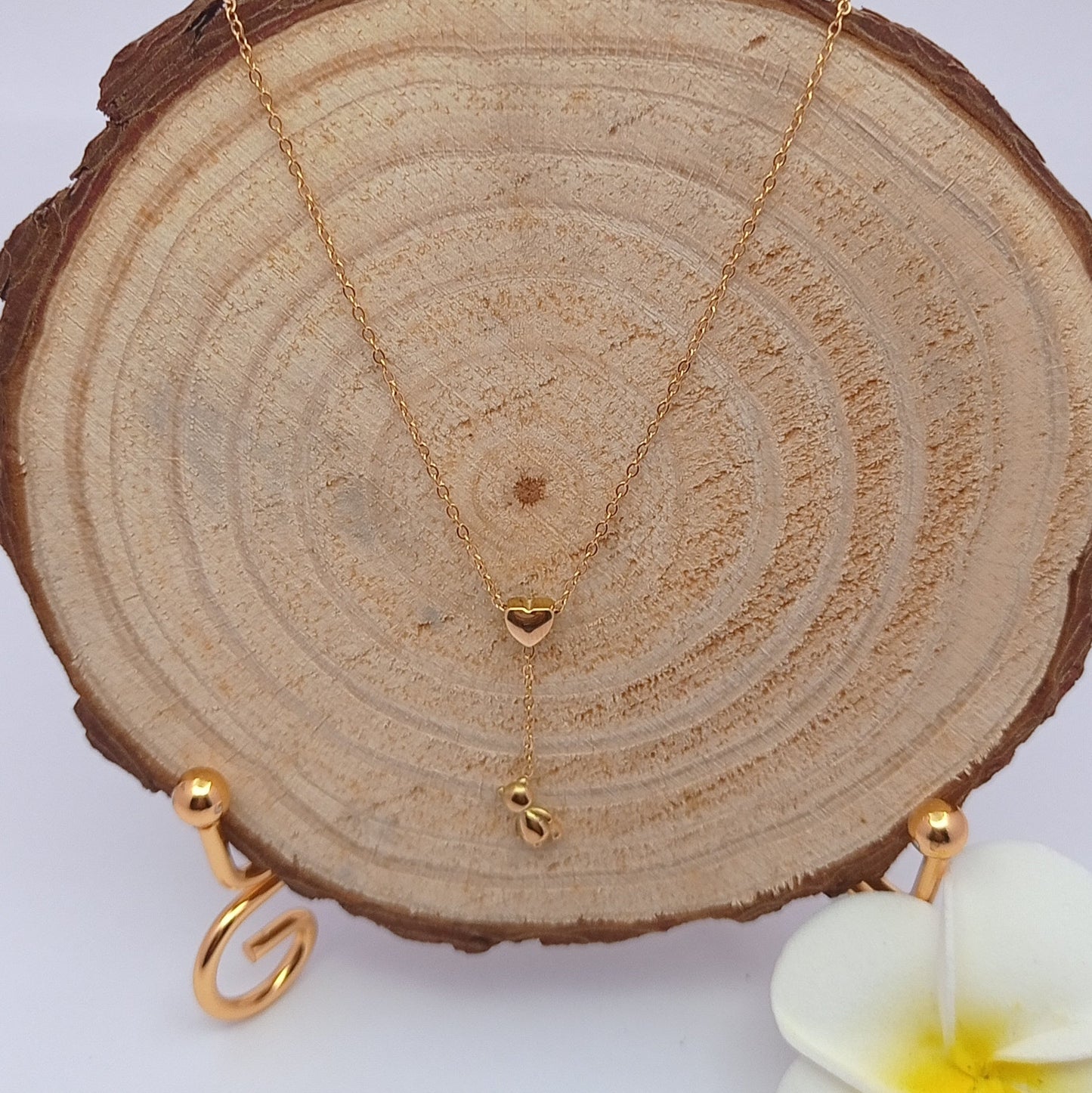 Heart and Teddy Charm Chain