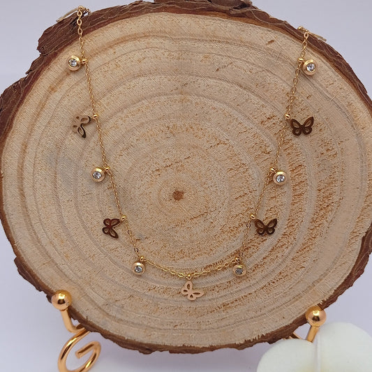 Butterfly Diamond Charm Chain