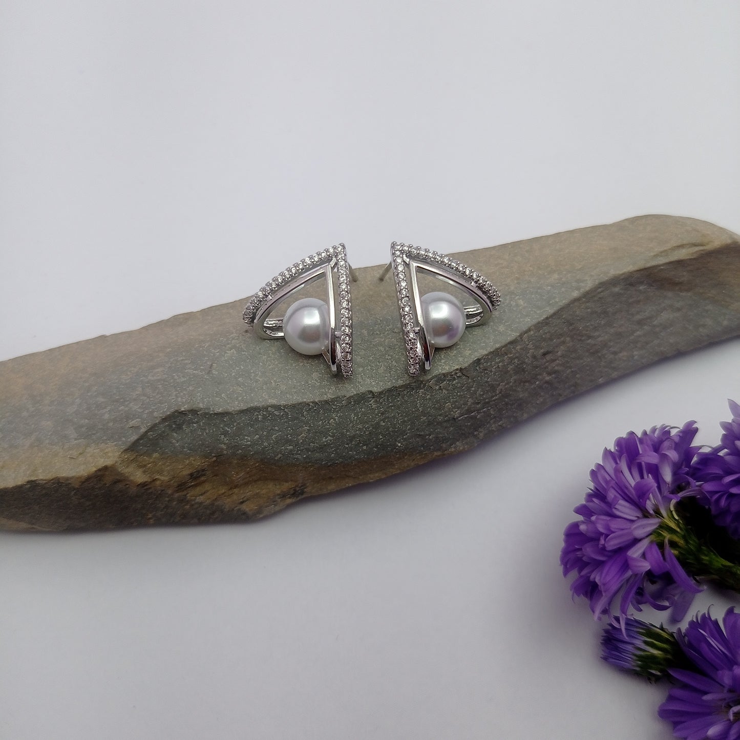 Silver Prism Earring