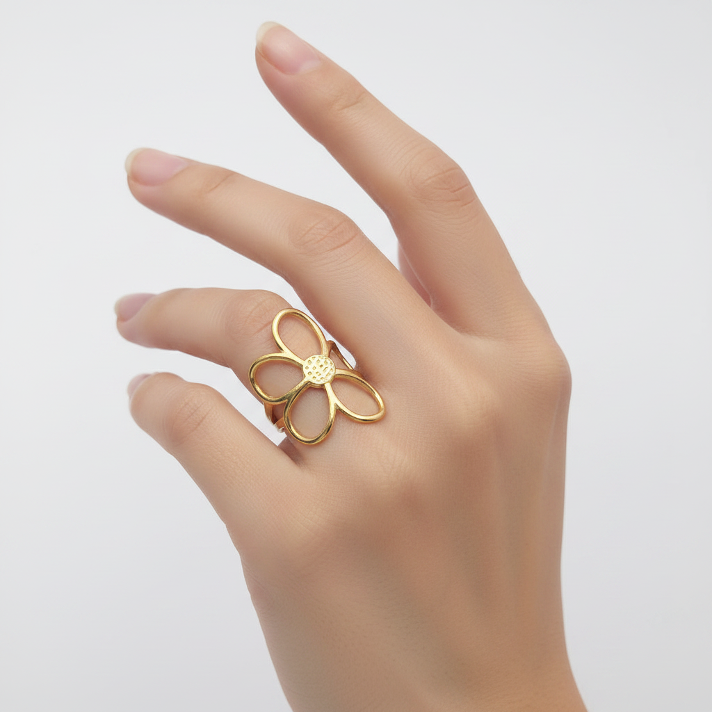 Floral Adjustable Ring