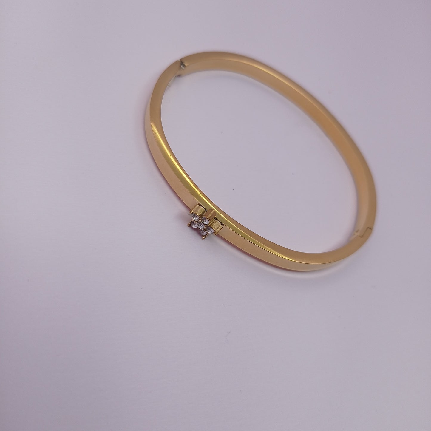 Flower Crystal Bangle – Floral Crystal Gold-Plated Bangle for Women